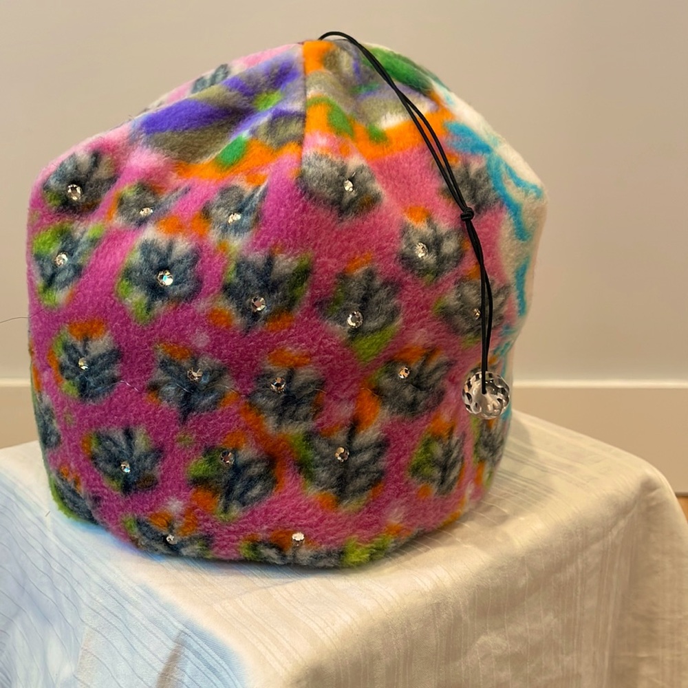 Multicolor Floral Embellished Wool Beanie